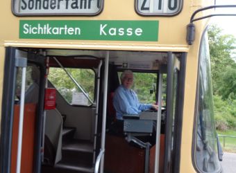 Historischer Doppeldecker in Potsdam, Foto: Carina Obermann
